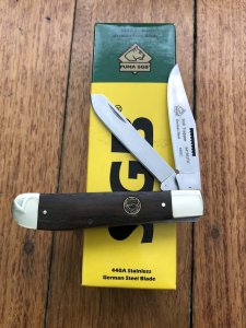 Puma SGB Knife: Puma SGB Trapper Twin Blade Knife with Jacaranda Handle