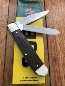 Puma SGB Knife: Puma SGB Trapper Twin Blade Knife with Jacaranda Handle