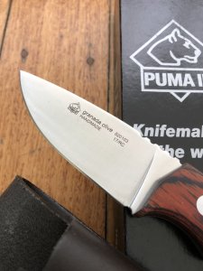 Puma Knife: Puma IP Granada Olive Hunting Knife with Brown Leather Sheath