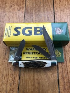 Puma SGB Knife: Puma SGB Stockman 3 blade knife with Stag Antler Handle