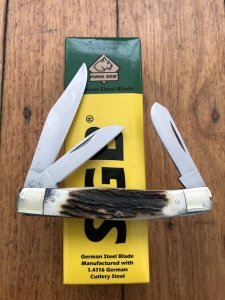 Puma SGB Knife: Puma SGB Stockman 3 blade knife with Stag Antler Handle
