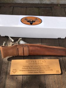 Silver Stag USA Handmade Knife Combo 2 Knife set with Elk Handles