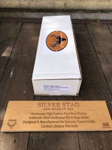 Silver Stag Crown Series Guide Two Knife Combo with Stag Antler Handle