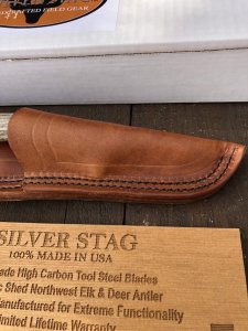 Silver Stag Crown Series Guide Two Knife Combo with Stag Antler Handle