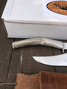 Silver Stag Crown Series Guide Two Knife Combo with Stag Antler Handle