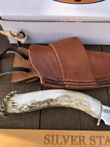 Silver Stag Tool Steel Series Small Gut Hook Skinner Stag Antler Handle