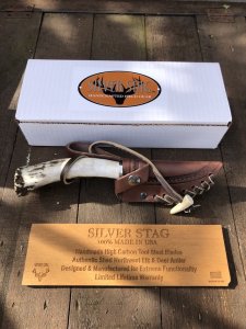Silver Stag Tool Steel Series Skinner Stag Antler Handle