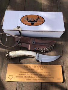 Silver Stag Tool Steel Series Skinner Stag Antler Handle