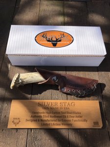 Silver Stag Crown Series Sharp Forest Stag Antler Handle