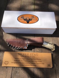 Silver Stag Crown Series Sharp Forest Stag Antler Handle