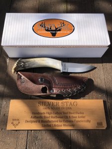 Silver Stag Crown Series Sharp Forest Stag Antler Handle