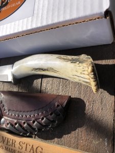 Silver Stag Crown Series Sharp Forest Stag Antler Handle