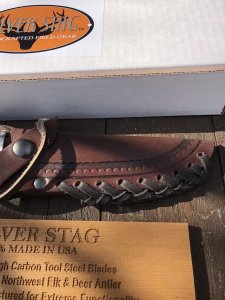 Silver Stag Crown Series Deep Valley Knife with Stag Antler Handle