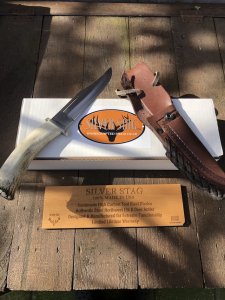 Silver Stag Crown Series Deep Valley Knife with Stag Antler Handle
