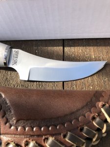 Silver Stag Crown Series Cascade Hunter Knife with Stag Antler Handle