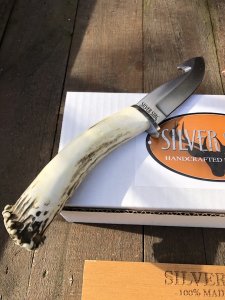 Silver Stag Crown Series Big Gamer Knife with Stag Antler Handle