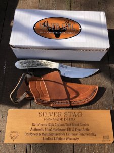 Silver Stag Slab Series Smith Slab Skinner Stag Antler Handle