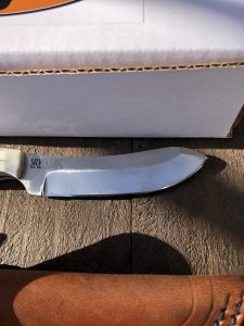 Silver Stag Slab Series Bullnose Skinner Stag Antler Handle