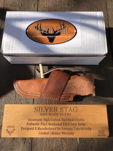 Silver Stag Slab Series WhiteTail Caper Stag Antler Handle