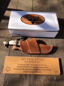 Silver Stag Slab Series Gut Slab Skinner Stag Antler Handle