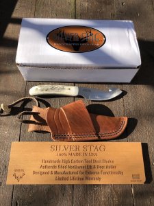 Silver Stag Slab Series Gut Slab Skinner Stag Antler Handle