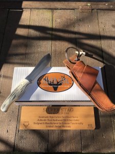 Silver Stag Slab Series Tyler Hunter Skinner Stag Antler Handle