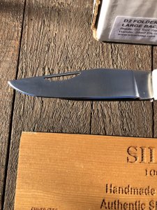 Silver Stag Large 4" Blade Back Lock Folding Knife with Stag Antler Handle