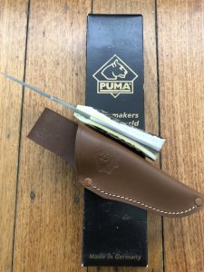 Puma Knife: Puma Buddy 'Laser Cutout' with Stag Handle and original Box