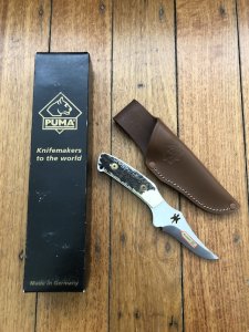 Puma Knife: Puma Buddy 'Laser Cutout' with Stag Handle and original Box