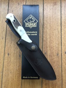 Puma Knife: Puma Rare 2007 SPECIAL EDITION White Hunter Model 50 with Stag Handle 116075 in Black Box