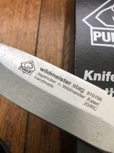 Puma Knife: Puma IP Wildmeister Knife with Stag Antler and  Micarta Handle
