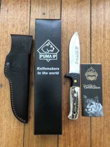 Puma Knife: Puma IP Wildmeister Knife with Stag Antler and  Micarta Handle