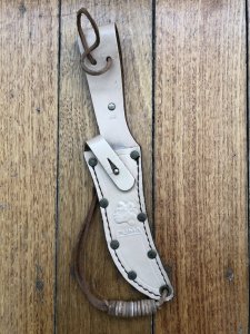 Puma Knife Sheath: Puma Rare 1970-80 era Light Beige Leather Hunters Companion Knife Sheath