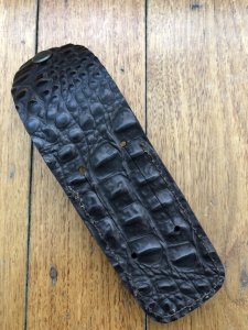 Knife Sheath: Crocodile Skin effect Medium Leather Knife Pouch - 4-5 inches