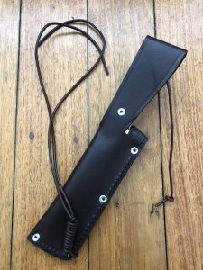SOS Damascus *PUMA Skinner* Knife with Sambar Deer Antler Handle & Leather Sheath