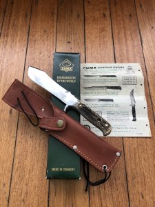 Puma Knife: Puma Original 1996 White Hunter II 116374 in original Box sheath & Paperwork