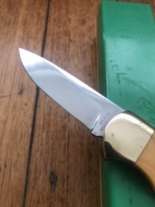Puma Knife: Puma Original 1986 4 Star Folding Lock Blade Knife with Orange Ivory Micarta Handle in Original Box