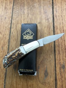 Puma Knife: Puma German 2004 Micro Folding Knife with Stag Antler Handle and Box