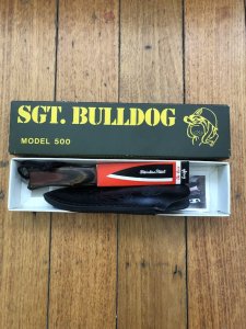 SGT.BULLDOG Model 500 Double Edged Double Knife with original sheath