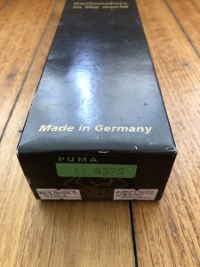 Puma Knife: Puma Rare Original 2001 Dark Stag New Hunter Model 118375 in original sheath and box.