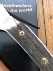 Puma Knife: Puma Rare Original 2001 Dark Stag New Hunter Model 118375 in original sheath and box.