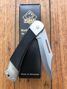 Puma Knife: PUMA 2012 Sergeant Folding Lock Knife With Black Handle.