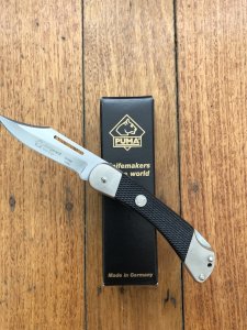 Puma Knife: PUMA 2012 Sergeant Folding Lock Knife With Black Handle.
