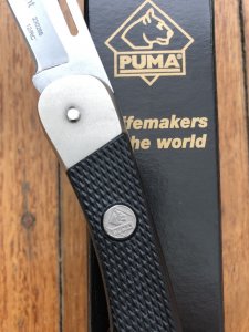 Puma Knife: PUMA 2012 Sergeant Folding Lock Knife With Black Handle.
