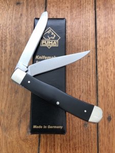 Puma Knife: Puma 2010 Trapper Lockback Knife with Black Buffalo Handle & Box