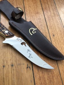 Schrade Knife: USA-made Schrade Ducks Unlimited Mirror Finish Knife