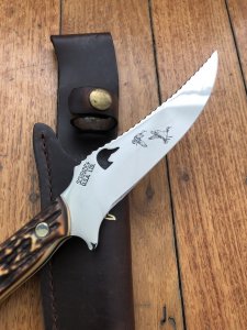 Schrade Knife: USA-made Schrade Ducks Unlimited Mirror Finish Knife