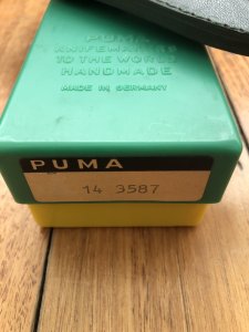 Puma Knife: Puma 1982 Jagdnicker Knife with Stag Handle & Green & Yellow Box