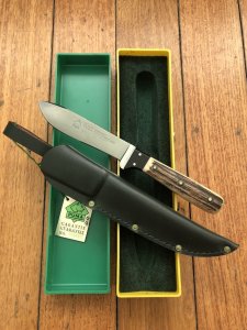 Puma Knife: Puma 1991 ForsterNicker Knife with Stag Handle & Green & Yellow Box