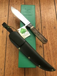 Puma Knife: Puma 1991 ForsterNicker Knife with Stag Handle & Green & Yellow Box